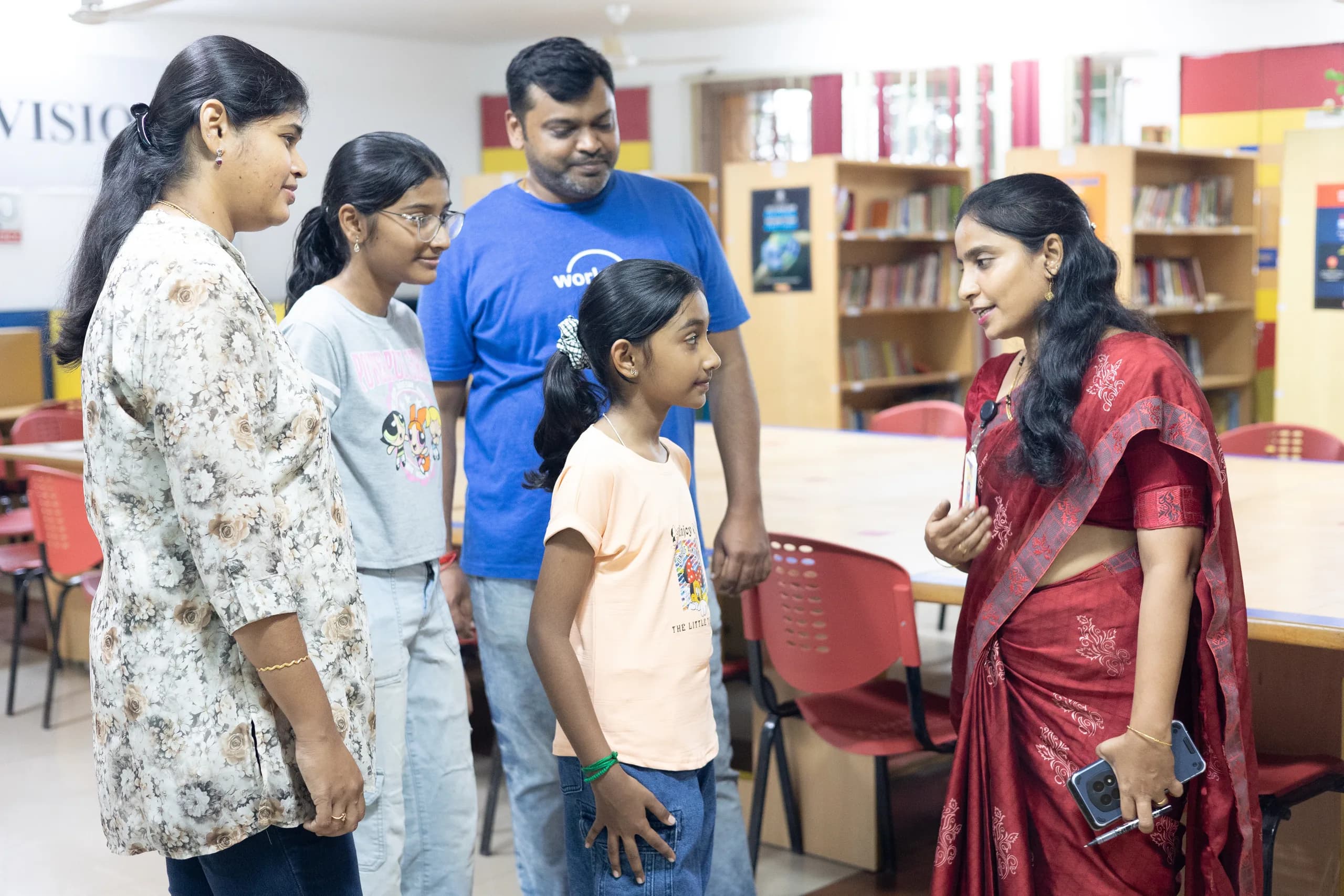 Parents attending an orientation briefing at Vaels admissions office