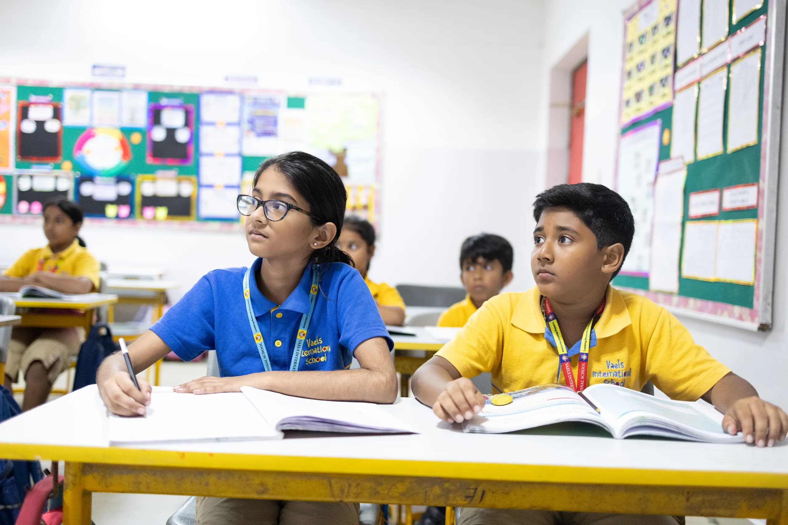 Grade 4 student focused on a lesson at Vaels International School