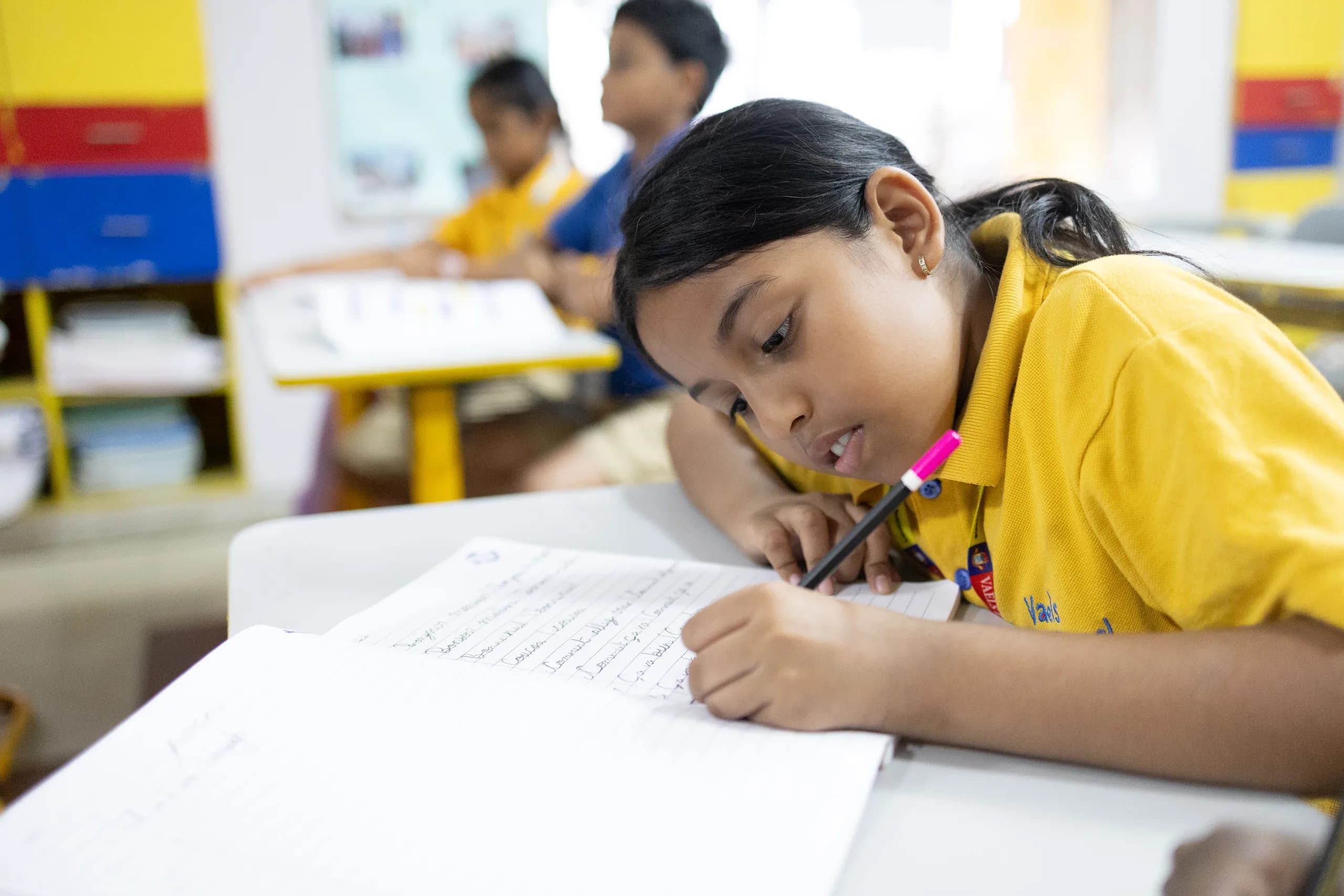 Students in Grade 4 working diligently in their classroom